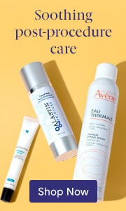 Products for pre-procedure and post-procedure on yellow background. Shop pre- & post-procedure skincare on LovelySkin.com