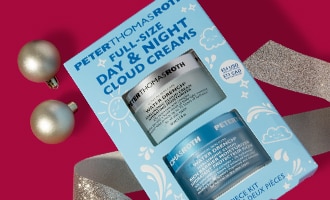 Peter Thomas Roth day and night cloud cream gift set on holiday background