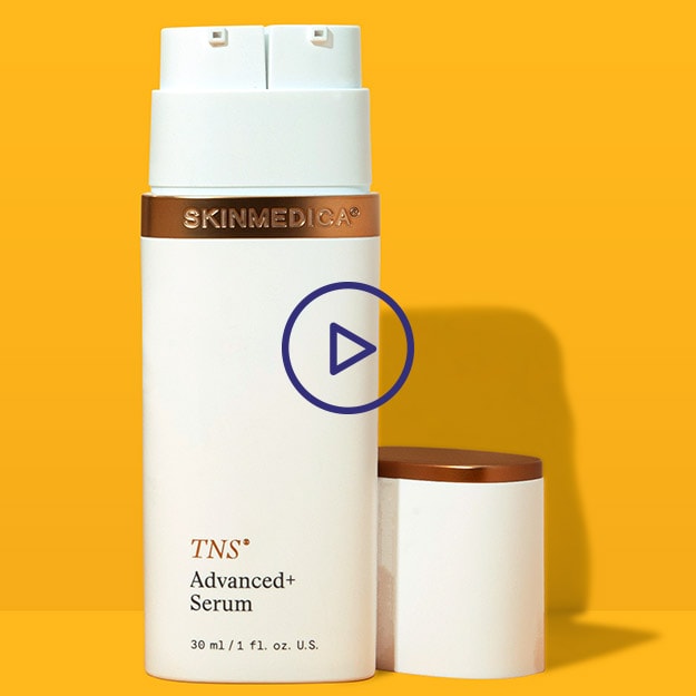 SkinMedica TNS Advanced Serum on yellow background