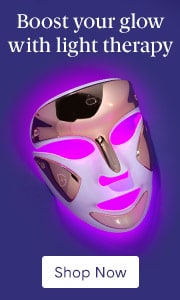 Dr. Dennis Gross LED therapy mask lit up